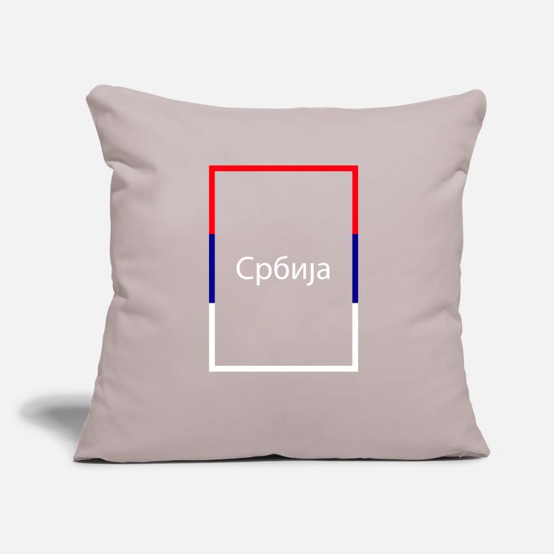Serbie Србија, Lettrage de déclaration avec drapeau Housse de coussin décorative 45 x 45 cm