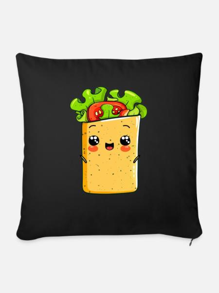 Lustiger Wrap Comic - Sofakissenbezug 45 x 45 cm - Schwarz