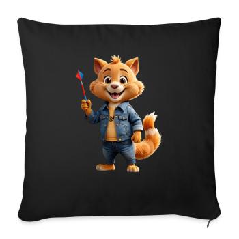 Cute animal - Sofa pillowcase 17,3'' x 17,3'' (45 x 45 cm) - black - Front