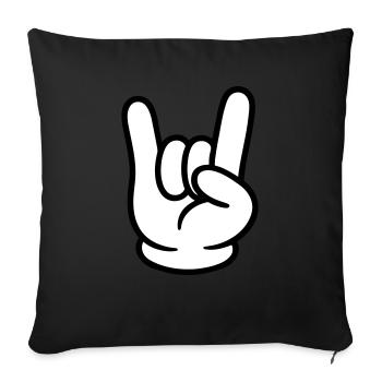 Hand Comic Party Zeichen - Sofakissenbezug 45 x 45 cm - Schwarz - Vorne