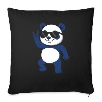 Süßer Panda – Lustiges Tier Design für Panda-Fans - Sofakissenbezug 45 x 45 cm - Schwarz - Vorne