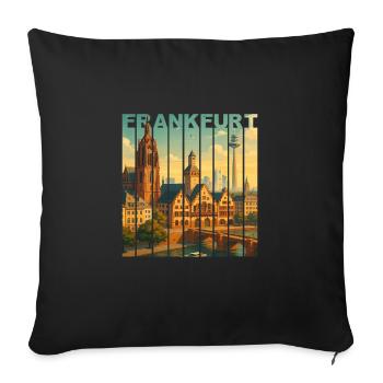 Chemise Frankfurt Skyline - Housse de coussin décorative 45 x 45 cm - noir - Devant
