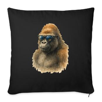 gorilla aquarell - Sofakissenbezug 45 x 45 cm - Schwarz - Vorne