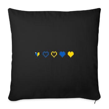Ukrainian Heartbeat - Sofakissenbezug 45 x 45 cm - Schwarz - Vorne