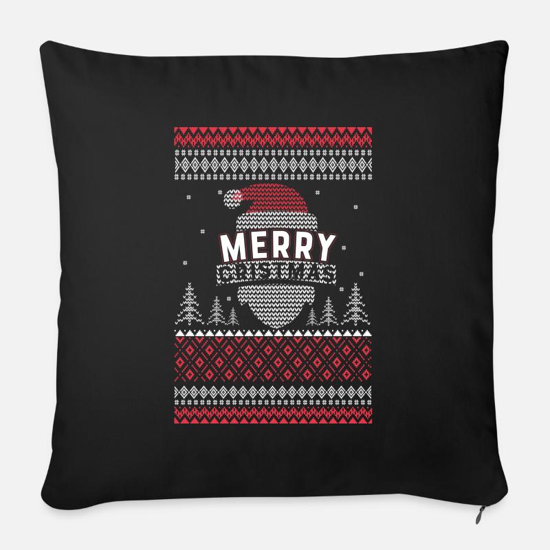 Christmas Weihnachten Ugly Christmas Xmas Geschenk - Sofakissenbezug 45 x 45 cm - Schwarz