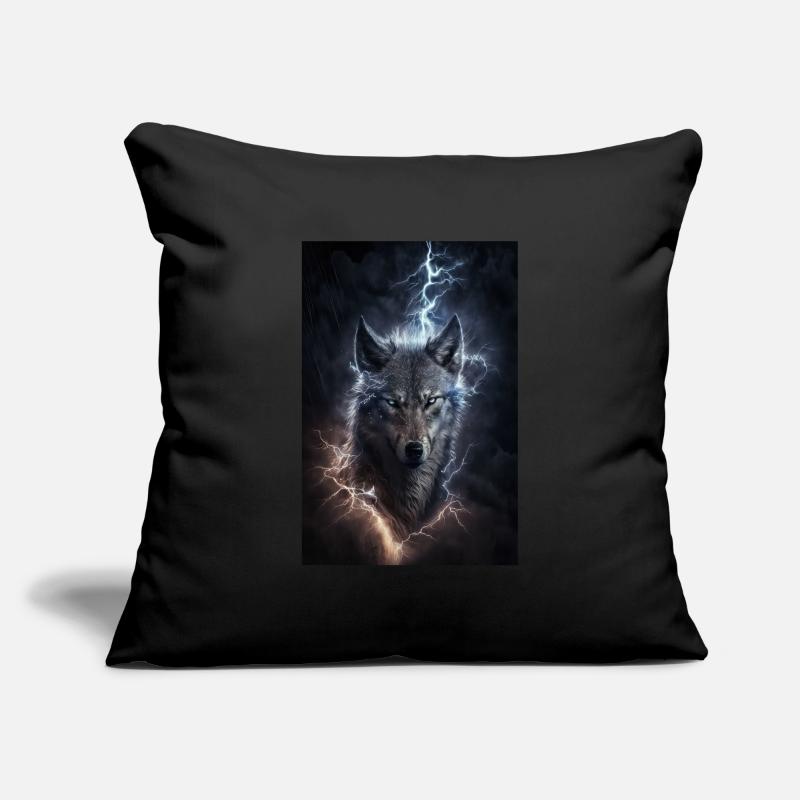 Wolf Blitz Thunder Epic Cool Epic Wolves Housse de coussin décorative 45 x 45 cm