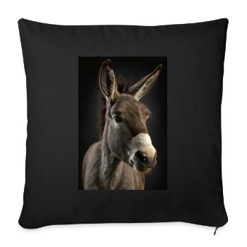 Donkey Realistic Cool - Sofa pillowcase 17,3'' x 17,3'' (45 x 45 cm) - black - Front