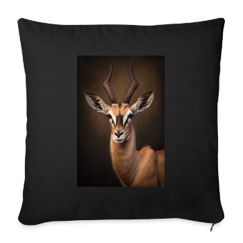 Gazelle safari Africa animal - Sofa pillowcase 17,3'' x 17,3'' (45 x 45 cm) - black - Front
