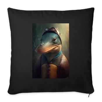 Platypus platypus - Sofa pillowcase 17,3'' x 17,3'' (45 x 45 cm) - black - Front