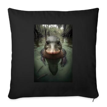 Platypus platypus - Sofa pillowcase 17,3'' x 17,3'' (45 x 45 cm) - black - Front