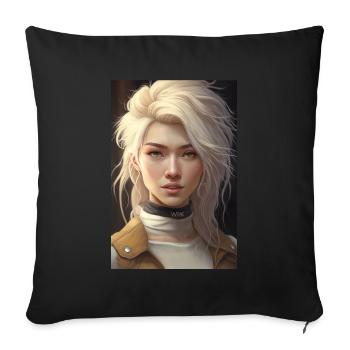 Anime Girl Anime Girl Waifu Otaku Beautiful - Housse de coussin décorative 45 x 45 cm - noir - Devant