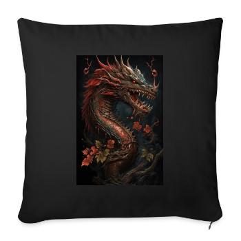 Japanese dragon Chinese dragon - Sofa pillowcase 17,3'' x 17,3'' (45 x 45 cm) - black - Front