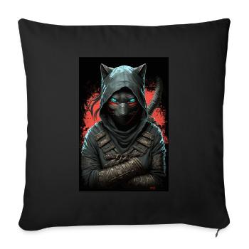 Ninja Cat Japan - Sofa pillowcase 17,3'' x 17,3'' (45 x 45 cm) - black - Front