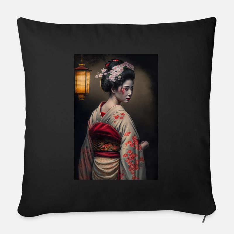 Geisha Japanisch Kimono Traditionell Japan Lover - Sofakissenbezug 45 x 45 cm - Schwarz