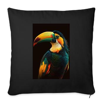 Toucan Bird Beaked Woodpecker Birds - Sofa pillowcase 17,3'' x 17,3'' (45 x 45 cm) - black - Front