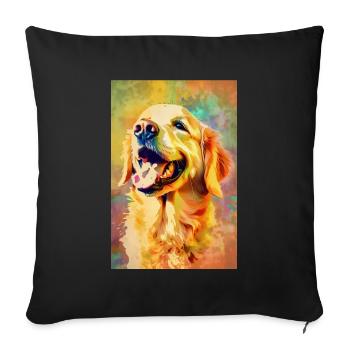 Labrador, Golden Retriever - Sofa pillowcase 17,3'' x 17,3'' (45 x 45 cm) - black - Front