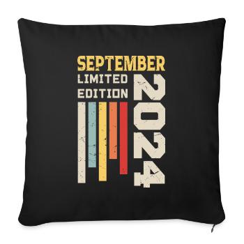 September 2024 Geburtstagsgeschenk September 2024 - Sofakissenbezug 45 x 45 cm - Schwarz - Vorne