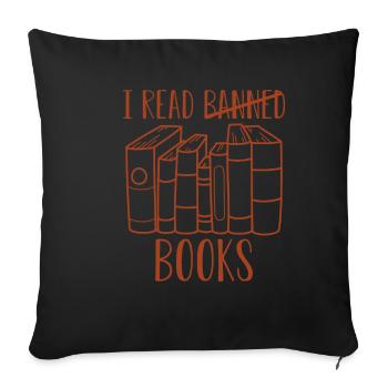 J’ai lu des livres interdits 37 - Housse de coussin décorative 45 x 45 cm - noir - Devant