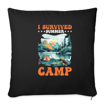 I Survived Summer Camp 5 - Sofakissenbezug 45 x 45 cm - Schwarz - Vorne