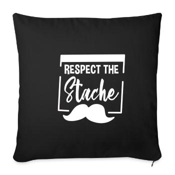Respect The Stache 2 - Sofakissenbezug 45 x 45 cm - Schwarz - Vorne