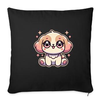 Super Cute Kawaii Baby Dog - Sofakissenbezug 45 x 45 cm - Schwarz - Vorne