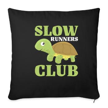 Slow Runners Club 19 - Sofakissenbezug 45 x 45 cm - Schwarz - Vorne