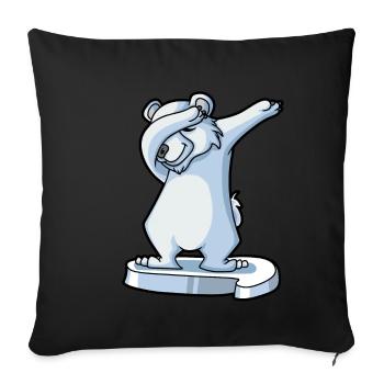 Dabbender polar bear - Sofa pillowcase 17,3'' x 17,3'' (45 x 45 cm) - black - Front