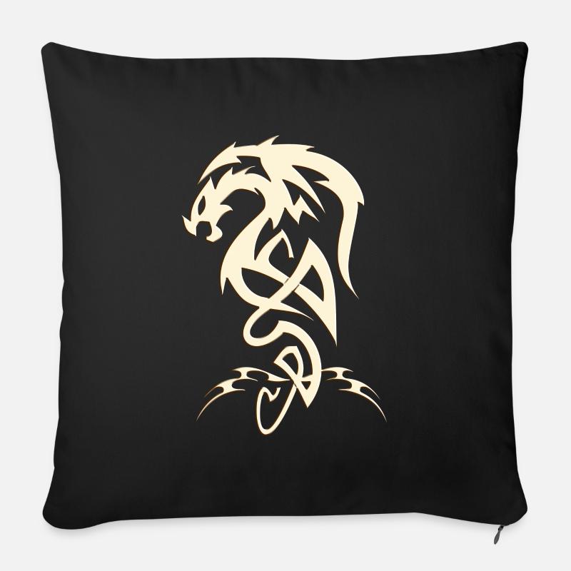 Dragon Tribal - Sofakissenbezug 45 x 45 cm - Schwarz