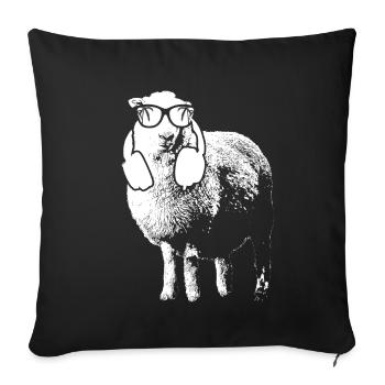 Schaaf Tierliebhaber Kopfhörer Sonnenbrille Naturf - Sofakissenbezug 45 x 45 cm - Schwarz - Vorne