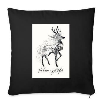 Deer Animal Saying Gift - Sofa pillowcase 17,3'' x 17,3'' (45 x 45 cm) - black - Front