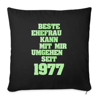 Witzig 1977 - Sofakissenbezug 45 x 45 cm - Schwarz - Vorne