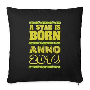 né en 2014 - Housse de coussin décorative 45 x 45 cm - noir - Devant