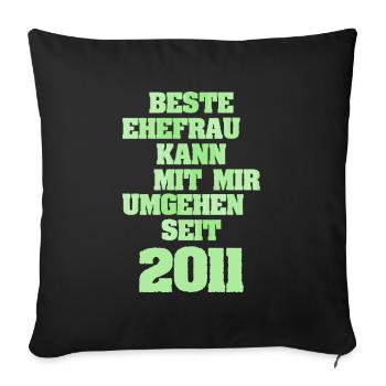 Jahr 2011 - Sofakissenbezug 45 x 45 cm - Schwarz - Vorne