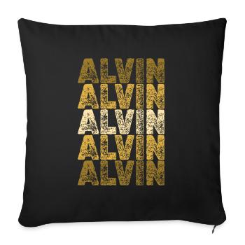 First name Alvin - Sofa pillowcase 17,3'' x 17,3'' (45 x 45 cm) - black - Front