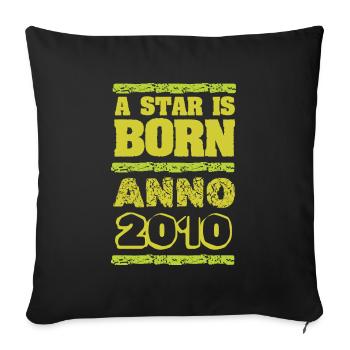 né en 2010 - Housse de coussin décorative 45 x 45 cm - noir - Devant