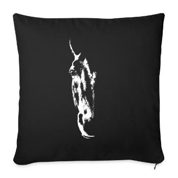 Equus Ferus - White - Sofa pillowcase 17,3'' x 17,3'' (45 x 45 cm) - black - Front