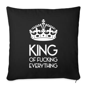 Roi de tout baise - roi de toute couronne - Housse de coussin décorative 45 x 45 cm - noir - Devant