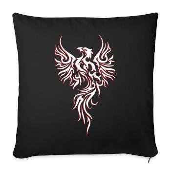 Phönix Tribal Muster Tattoo Kunst - Sofakissenbezug 45 x 45 cm - Schwarz - Vorne
