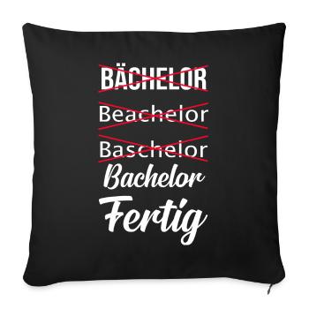 Bachelorabschluss Bachelorparty Bachelor Bachelort - Sofakissenbezug 45 x 45 cm - Schwarz - Vorne