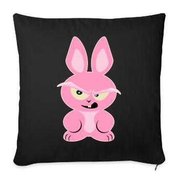 Pink Rabbit Shirt - Funny Rodent - Sofa pillowcase 17,3'' x 17,3'' (45 x 45 cm) - black - Front
