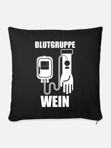 Blutgruppe Wein - Sofakissenbezug 45 x 45 cm - Schwarz