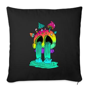 Skull & Mushrooms - Sofa pillowcase 17,3'' x 17,3'' (45 x 45 cm) - black - Front