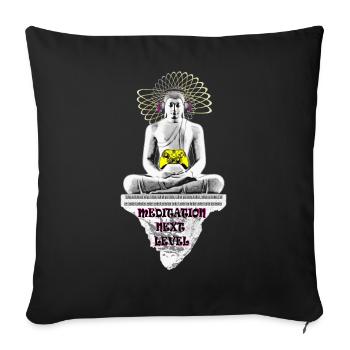 Meditation Next Level - Sofa pillowcase 17,3'' x 17,3'' (45 x 45 cm) - black - Front