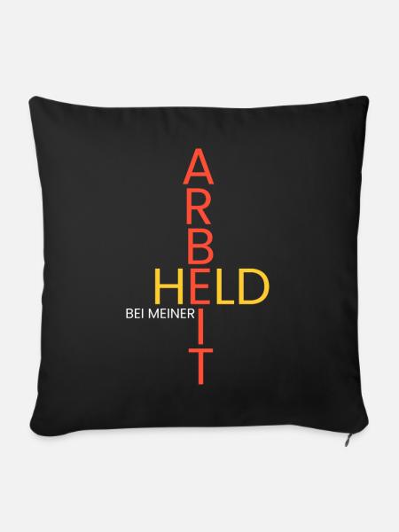 Held bei meiner Arbeit - Sofakissenbezug 45 x 45 cm - Schwarz