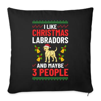 Labrador Retriever Dog Puppy Owner Christmas - Sofa pillowcase 17,3'' x 17,3'' (45 x 45 cm) - black - Front