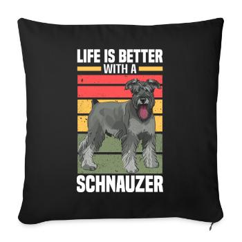 Schnauzer dog breed - Sofa pillowcase 17,3'' x 17,3'' (45 x 45 cm) - black - Front