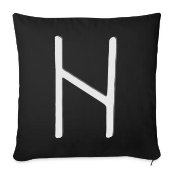 Futhark Runic Alphabet Hagalaz - Sofa pillowcase 17,3'' x 17,3'' (45 x 45 cm) - black - Front