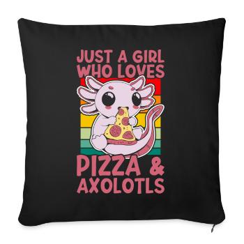 Axolotl - Sofa pillowcase 17,3'' x 17,3'' (45 x 45 cm) - black - Front