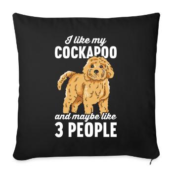 Cockapoo Hund - Sofakissenbezug 45 x 45 cm - Schwarz - Vorne