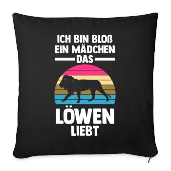 Löwe Löwen - Sofakissenbezug 45 x 45 cm - Schwarz - Vorne